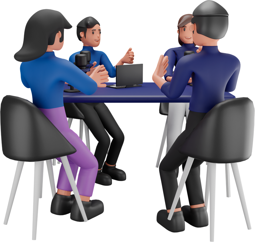 3d Podcast team doing discussion